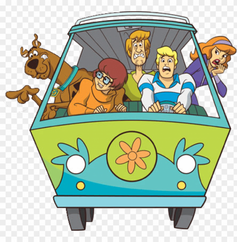 scooby dooby doo scooby doo 23983895 445 415 - scooby doo gang mystery machine Transparent PNG Isolated Subject