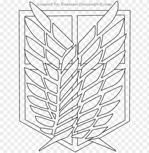 scouting legion patch lineart by braeven - attack on titan logo drawi Transparent Background Isolated PNG Design Element