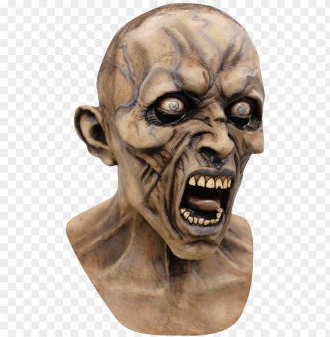 scream zombie mask - zombie world war z deluxe mask PNG Image Isolated with High Clarity