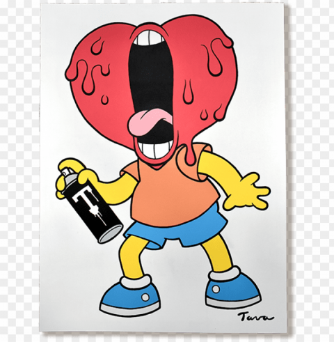 Screaming Heart Bart By Antoine Tava Moosey Art - Screaming Heart PNG Images With High Transparency