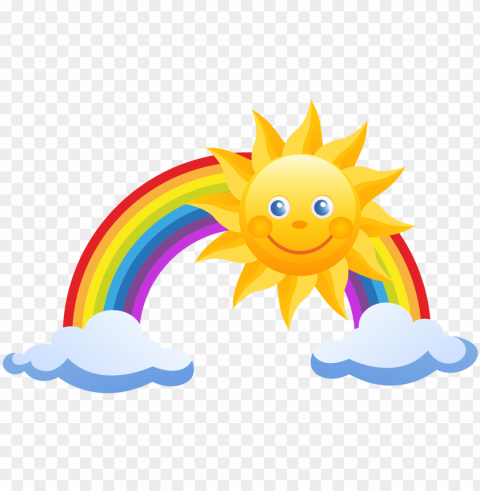 screen-1903947 960 - rainbow sun Isolated Character on Transparent Background PNG