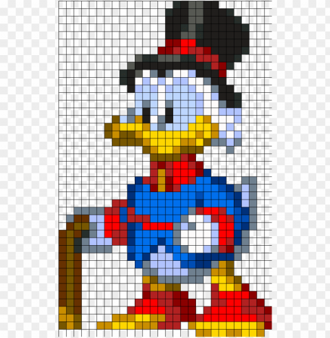 scrooge mcduck perler bead pattern - scrooge mcduck pixel art PNG transparent stock images