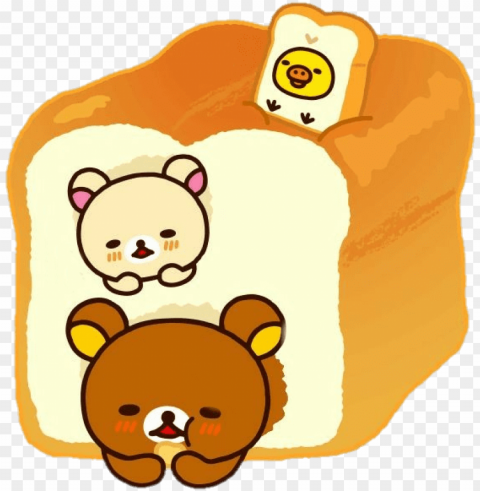 sctoast toast bread rilakkuma korilakkuma kiiroitori - rilakkuma bakery PNG Image with Isolated Element