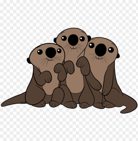 Sea Otters Clipart - Otters Clipart Isolated Subject In Clear Transparent PNG