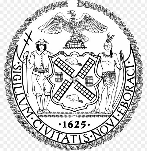 seal of new york city bw - new york city seal vector Isolated Graphic on HighQuality PNG