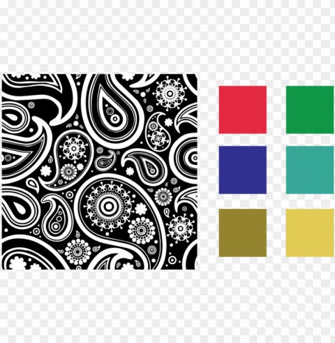 seamless paisley bandana pattern designed for collette - bandana motif HighQuality PNG Isolated Illustration
