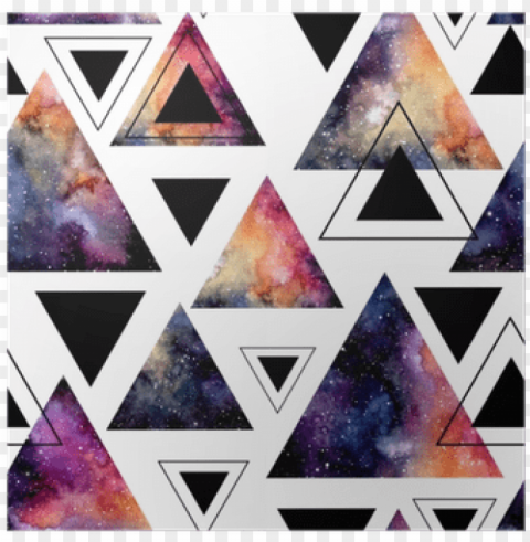 seamless pattern of watercolor triangles and galaxy - watercolor galaxy triangle HighQuality Transparent PNG Isolation