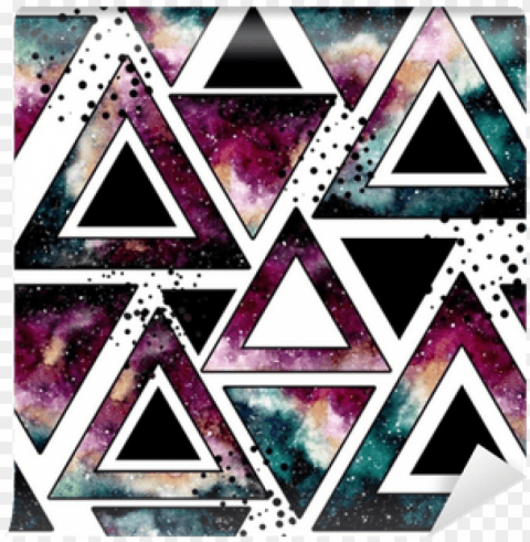 seamless pattern with watercolor triangles galaxy - watercolor painti PNG images free download transparent background
