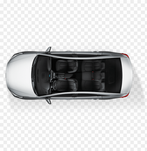 seat color - sedan car top view PNG with Clear Isolation on Transparent Background