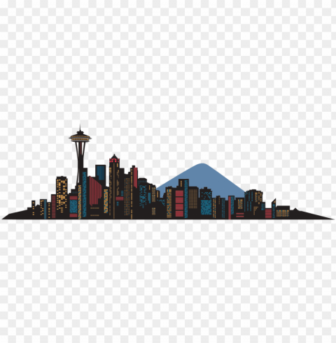 seattle wa - seattle skyline vector Clear background PNG images diverse assortment