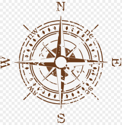 seaweed yacht club - grunge vector compass PNG transparent design