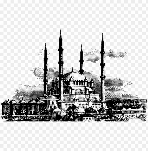 selimiye mosque islam kaaba hajj - mosque black and white PNG images with cutout