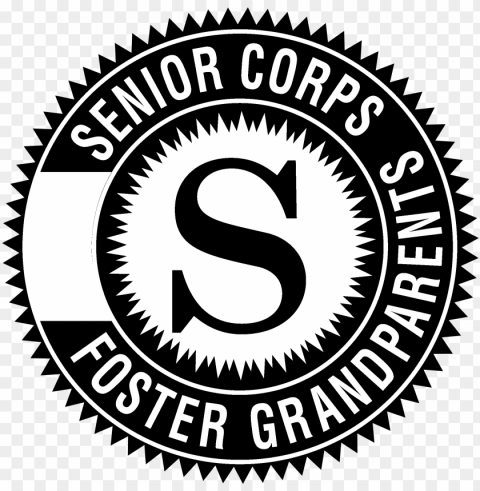 senior corps foster grandparents logo black and white - emblem HighResolution Transparent PNG Isolated Item