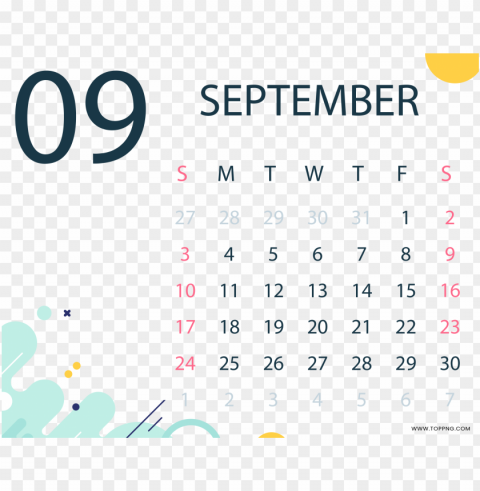 September 2023 Calendar Transparent Clear PNG graphics