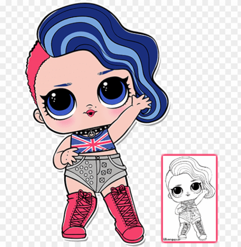 Series 3 Cheeky Babe Coloring Page - Cheeky Babe Lol Doll Transparent PNG Graphics Library