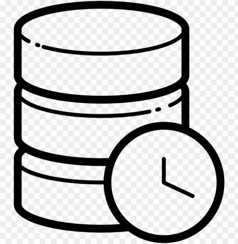 server clocks and database icon - clock database ico Isolated Artwork on Transparent PNG