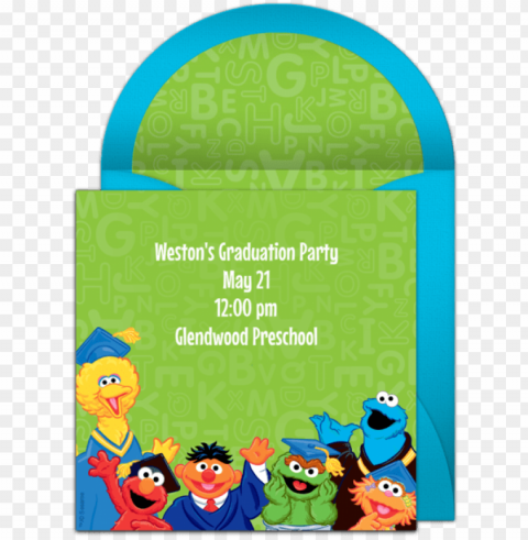 sesame street graduation online invitation - sesame street graduatio Isolated Illustration in HighQuality Transparent PNG