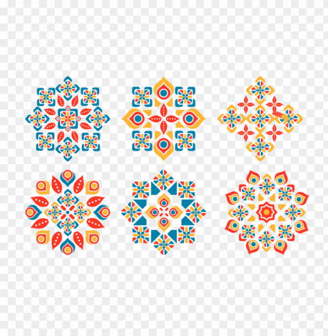 set modern geometric islamic ornament patterns HighQuality PNG Isolated on Transparent Background