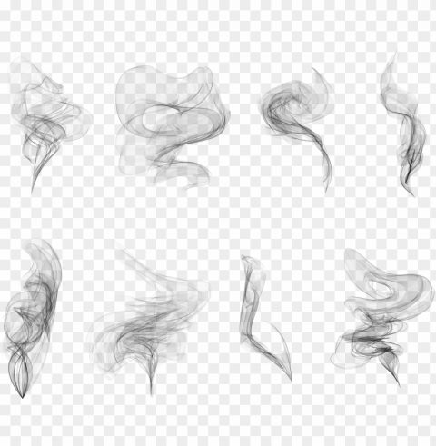 set of black smoke multi shape HighQuality PNG with Transparent Isolation PNG transparent with Clear Background ID 594e8c97
