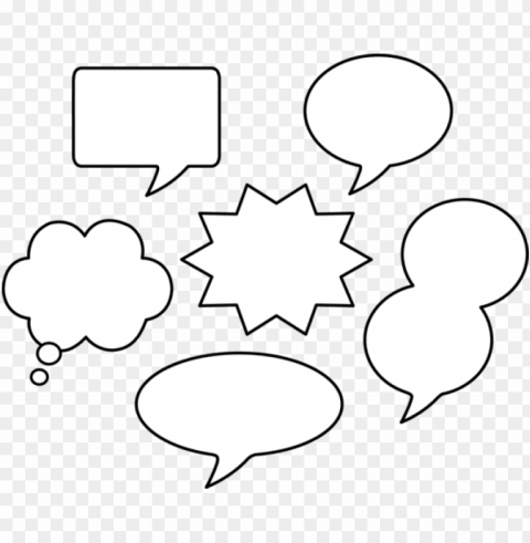 set of blank comic speech bubbles - comic book bubbles PNG images with no background necessary