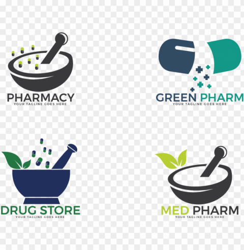 set of pharmacy logos - logo of pharmaceutical company HighQuality Transparent PNG Isolated Artwork
