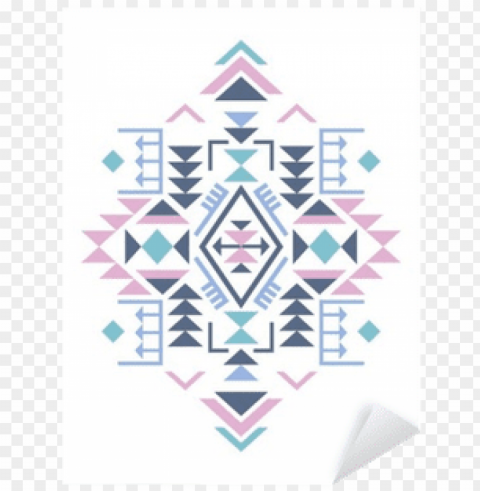 set of three colorful ethnic pattern element with geometric - shape Transparent Background Isolated PNG Figure
