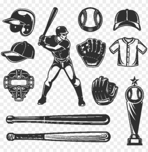 Set Of Vector Baseball Icons Baseball Icon Set - Icon HighResolution Isolated PNG Image