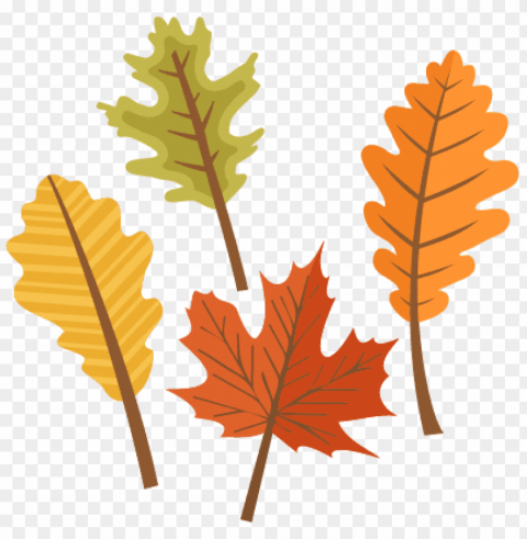 set svg scrapbook cut file files for - cute fall leaves clipart ClearCut PNG Isolated Graphic