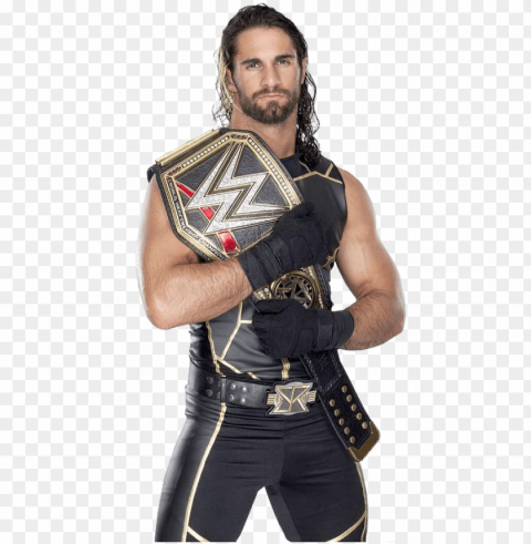 seth rollins wwe world heavyweight champion by nibble - wwe seth rollins and sasha banks Isolated Graphic with Transparent Background PNG