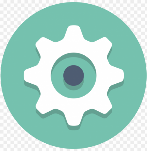 settings gear round flat icon HighQuality Transparent PNG Isolated Element Detail