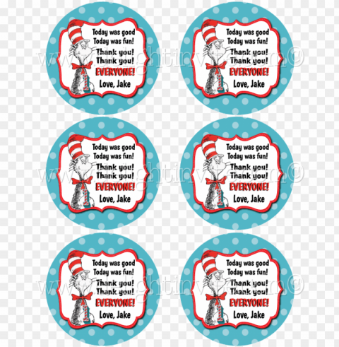 seuss 1st birthday favor tags - dr seuss thank yous Clear Background PNG Isolated Design Element