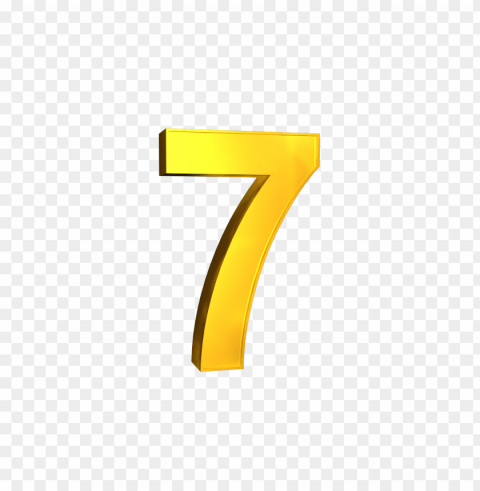 seven 7 3D Numbers gold High-resolution PNG images with transparency wide set PNG transparent with Clear Background ID 0ff8e01a