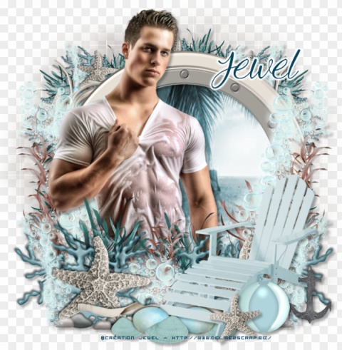 sexy man in the sea Isolated Item on Clear Transparent PNG