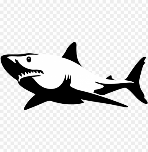 shadow clipart shark - black and white shark clipart Isolated Graphic on HighResolution Transparent PNG