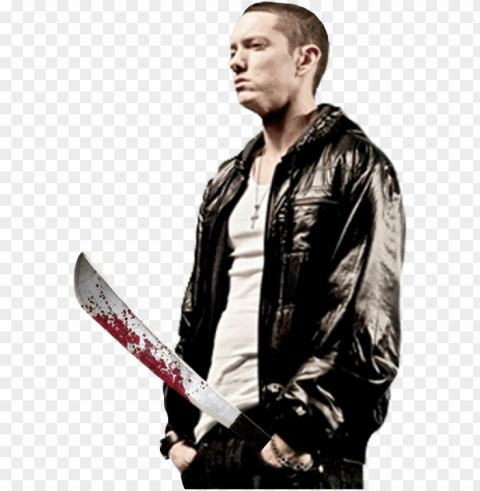 share this - eminem with a knife PNG Image with Clear Background Isolation