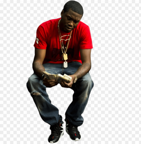 share this image - rapper sitting PNG Graphic Isolated on Clear Background