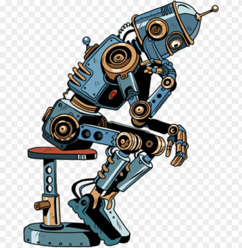 share this image - robot thinking clipart HighQuality Transparent PNG Isolation