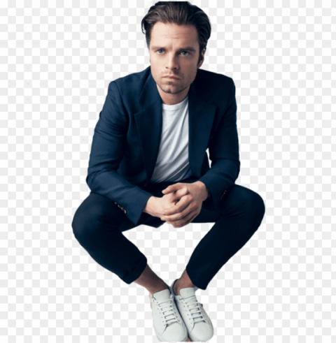 share this image - sebastian stan august man photoshoot Isolated PNG Element with Clear Transparency