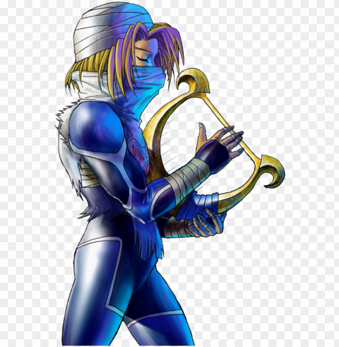 sheik transparent - legend of zelda - ocarina of time - rearranged album Clear Background PNG Isolation