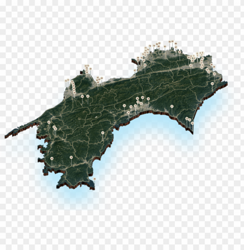 shikoku map of the 88 temples - leaf vegetable Isolated Graphic Element in Transparent PNG