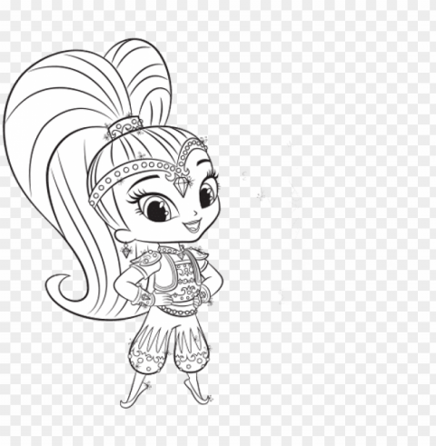 shimmer and shine colouring pages shimmer Clear background PNG elements