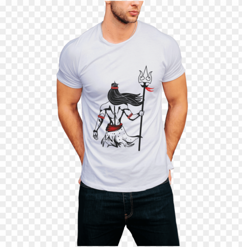shiva with a trishul - mahadev t shirt PNG Image with Clear Isolated Object