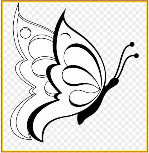 shocking butterfly clipart black white line art coloring - easy pencil drawings butterflies PNG transparent images for social media