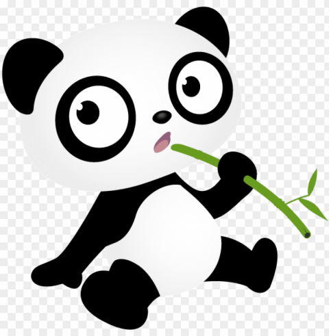 shocking panda with green bamboo tattoo design - frame panda Isolated Element with Transparent PNG Background