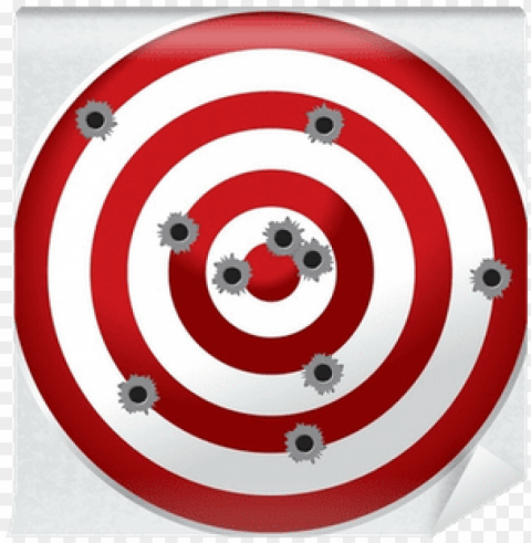 shooting range gun target with bullet holes wall mural - bullseye bullet hole PNG Image Isolated with Transparent Clarity