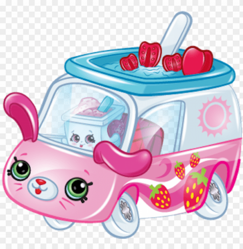 shopkins cutie cars season 3 list of characters roadie - model car Transparent Background Isolated PNG Item