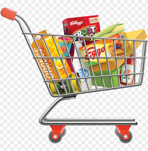 shopping cart computer icons - shopping cart with groceries Isolated Item on Clear Transparent PNG