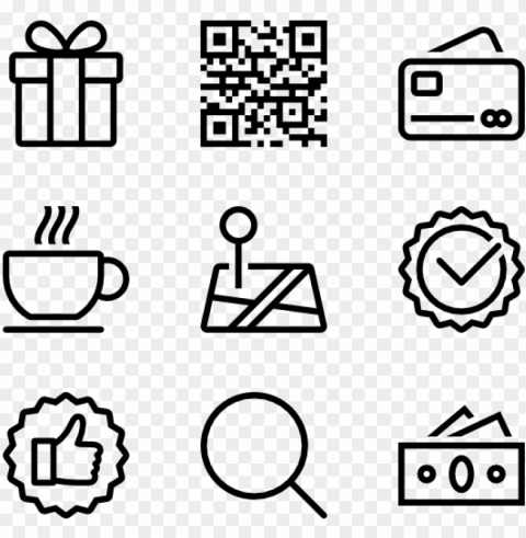 shopping line icons - shopping line ico Transparent Background Isolated PNG Item