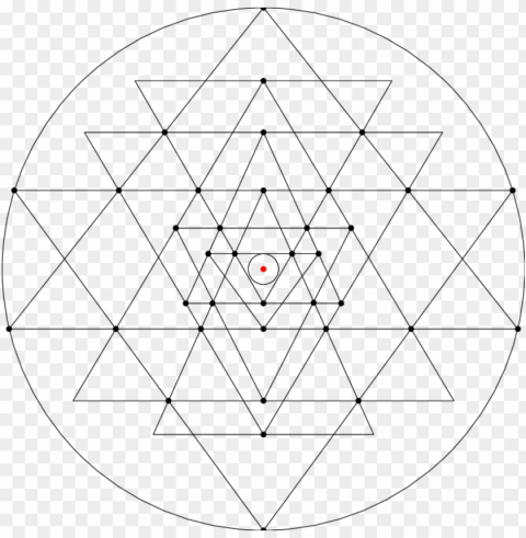 shri yantra with the 37 triple intersections marked - sri yantra HighQuality PNG Isolated Illustration