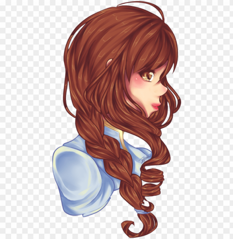 side braid by kuroibarrahime on deviantart jpg download - anime braid side view PNG Image with Isolated Subject